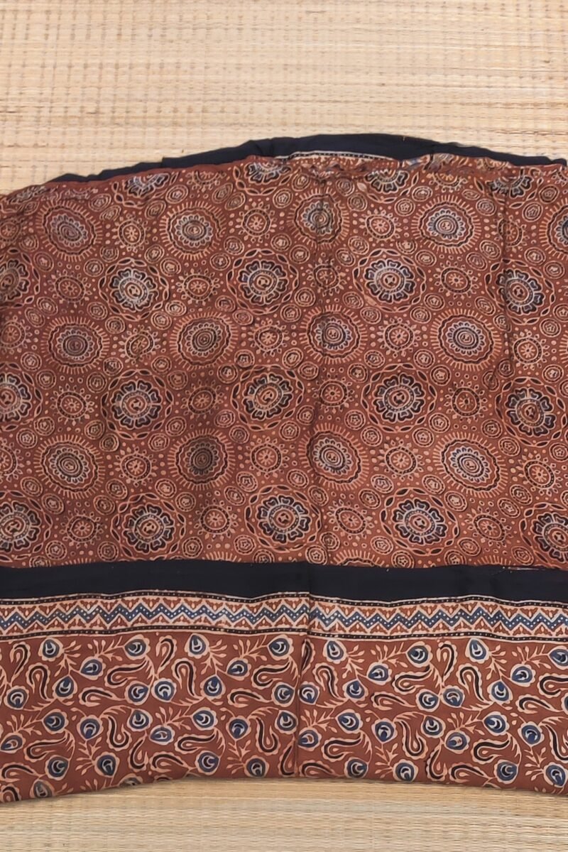 Bhuj Elegance - Red and Black - Ajrakh Modal Silk Vegetable Dyed Saree - Image 5