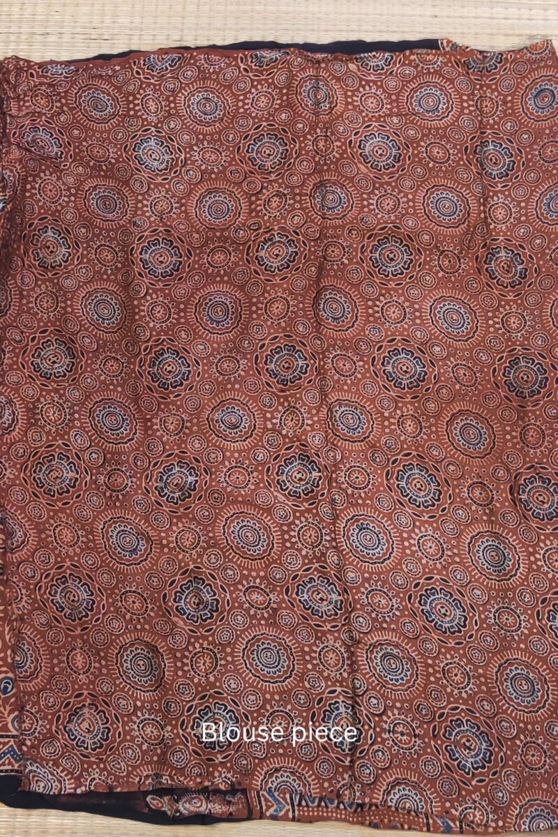 Bhuj Elegance - Red and Black - Ajrakh Modal Silk Vegetable Dyed Saree - Image 6