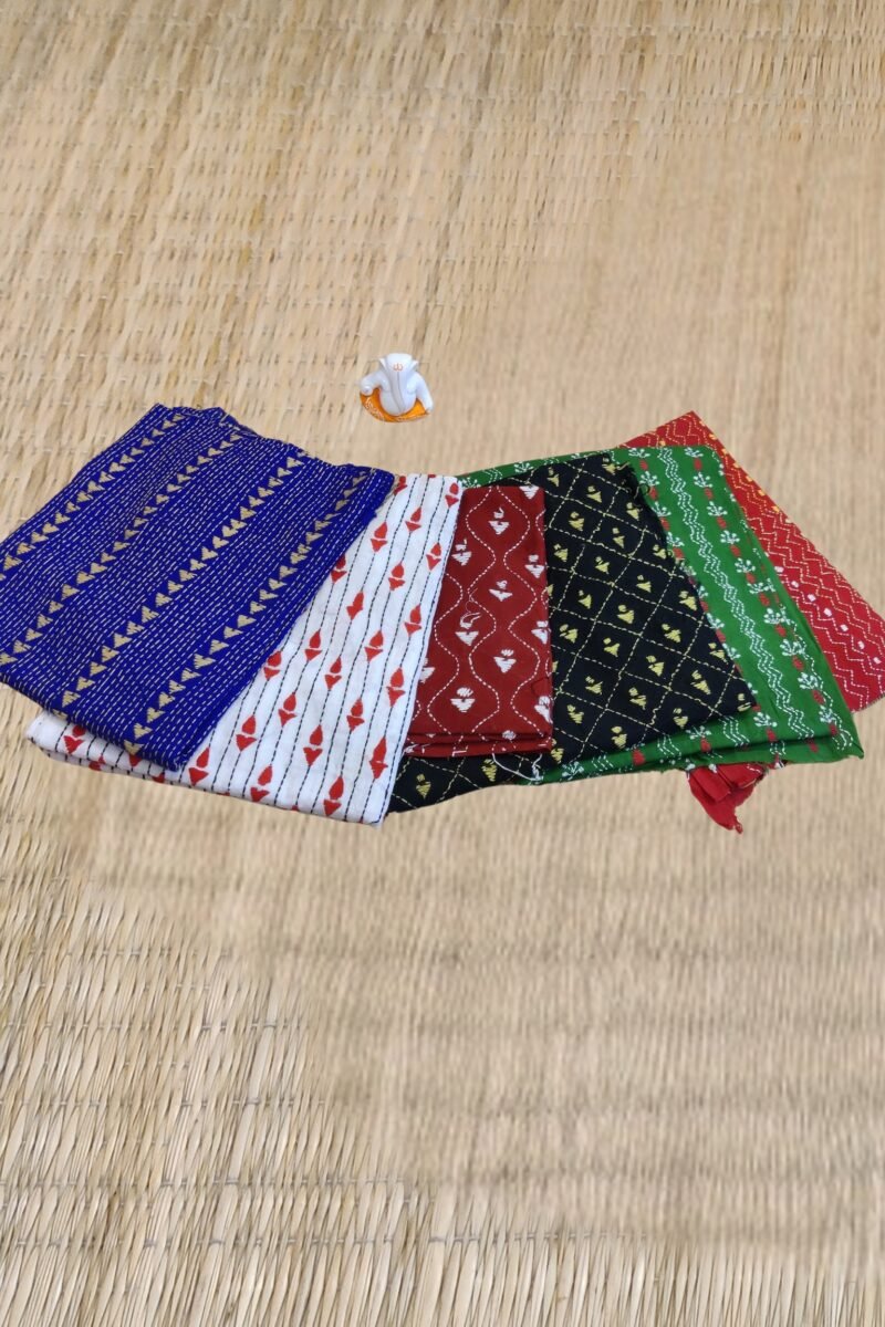 Classic Full Kantha Running Stitch Blouse Piece