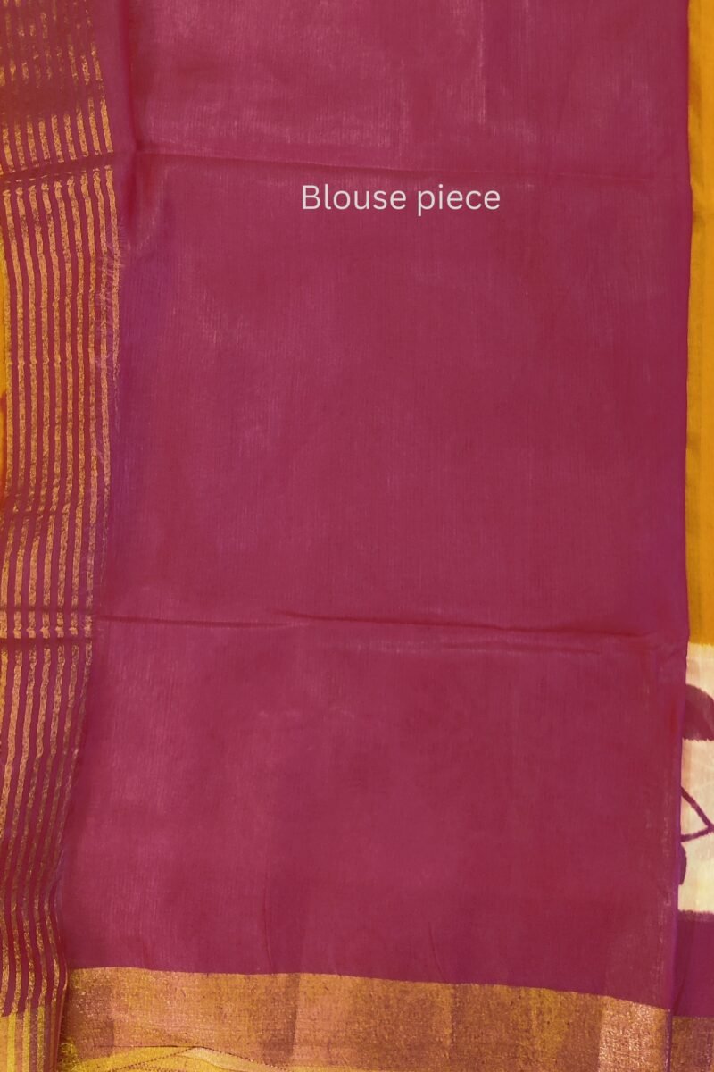 Jayshree Jiva - Orange and Magenta Cotton Silk Jayshree Staple Saree - Image 7