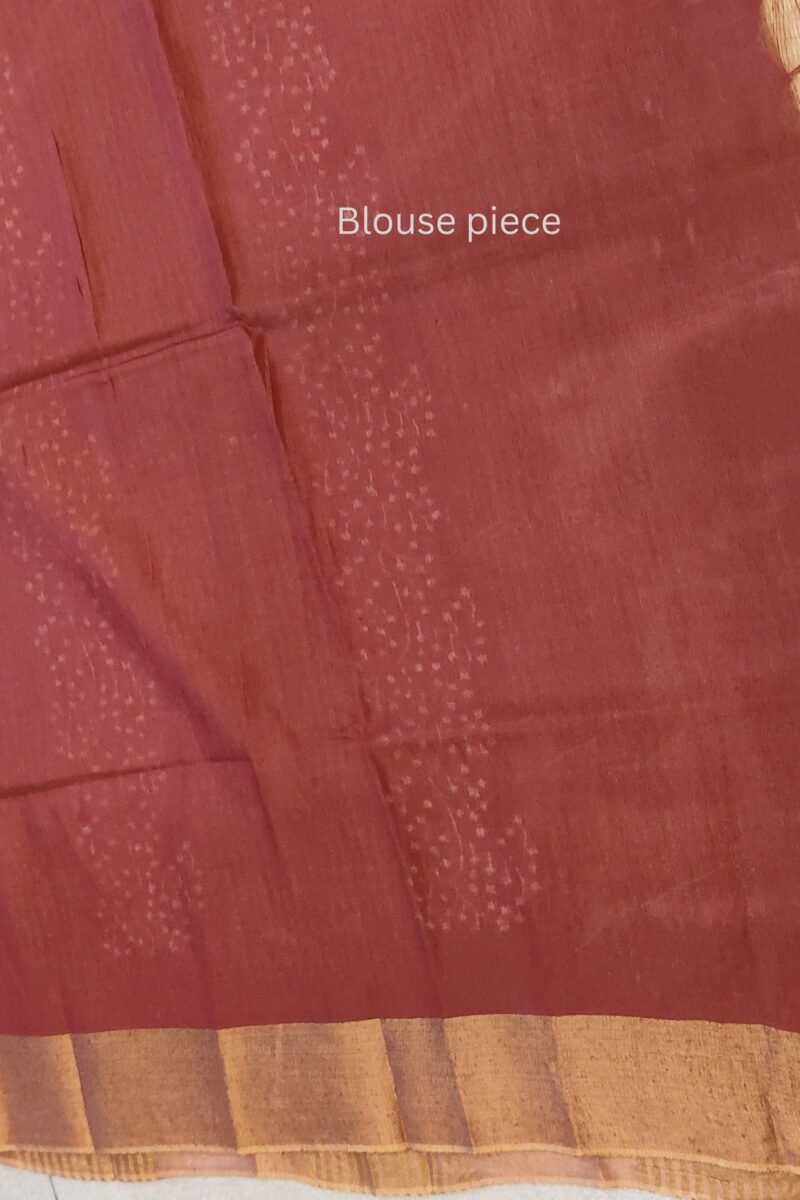 Jayshree Jiva - Brown and White Cotton Silk Jayshree Staple Saree - Image 8