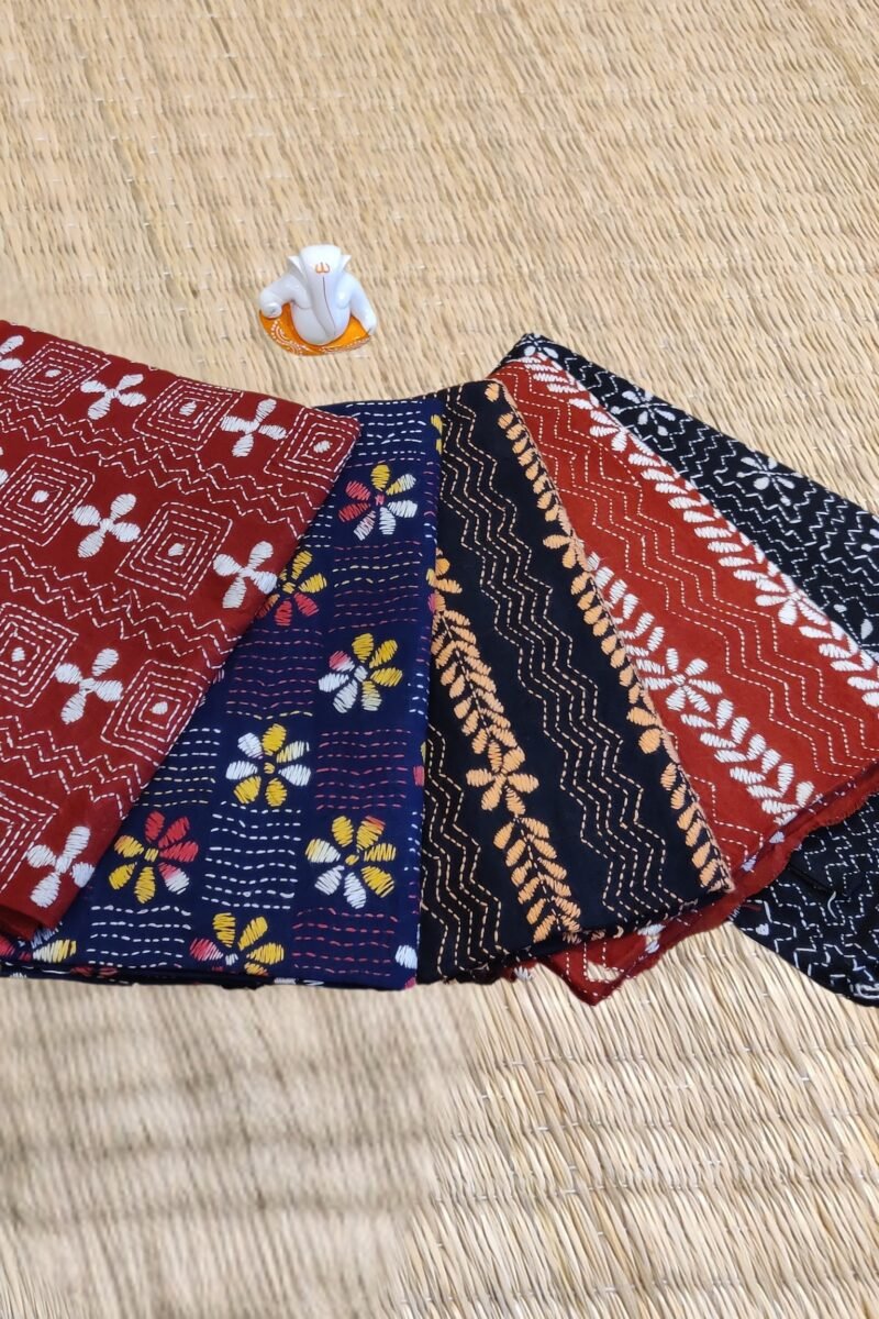 Intricate Full Kantha Motif Unstitched Blouse