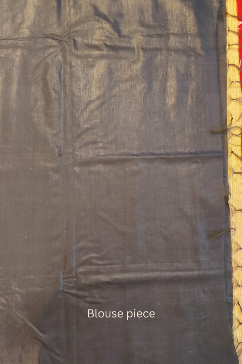 Viscose Vibrance: Black and White Thread Work Kota Viscose Saree - Image 8