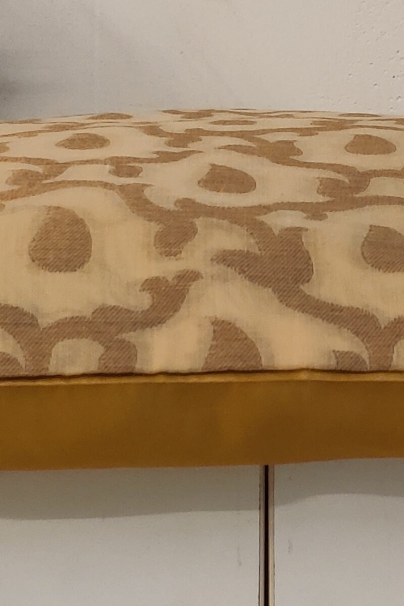 Cozy Cushion: Fawn Banarasi Silk With Teardrop Honeycomb Pattern Cushion Cover 16" X 16" - Image 3