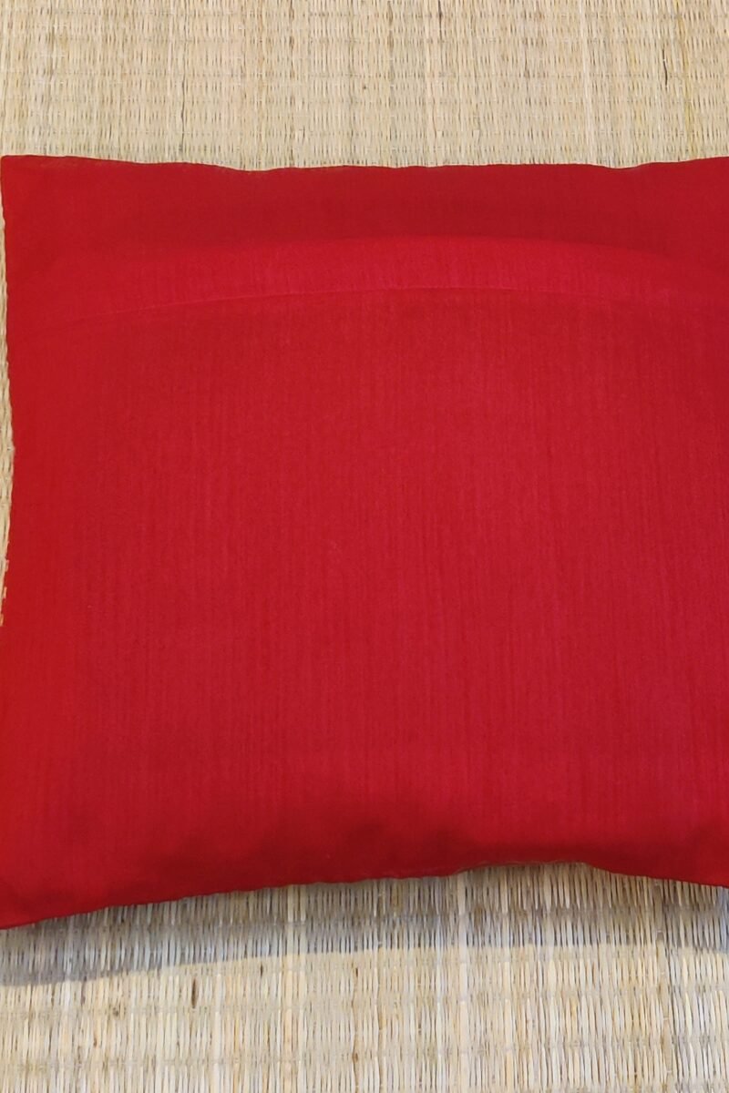 Cozy Cushion: Lime Green and Red  Raw Silk In Parallel Pattern Cushion Cover 16" X 16" - Image 7