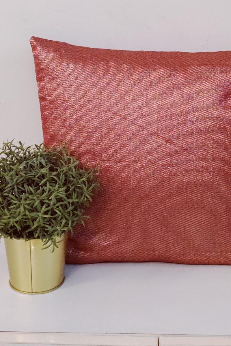 Cozy Cushion: Off White Raw Silk With Multicolor Digital Print Cushion Cover 16" X 16" - Image 2