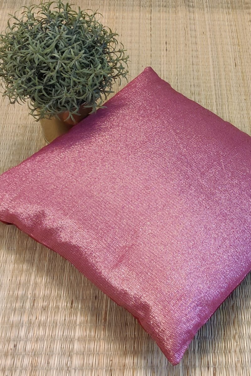 Cozy Cushion: Off White Raw Silk With Multicolor Digital Print Cushion Cover 16" X 16"