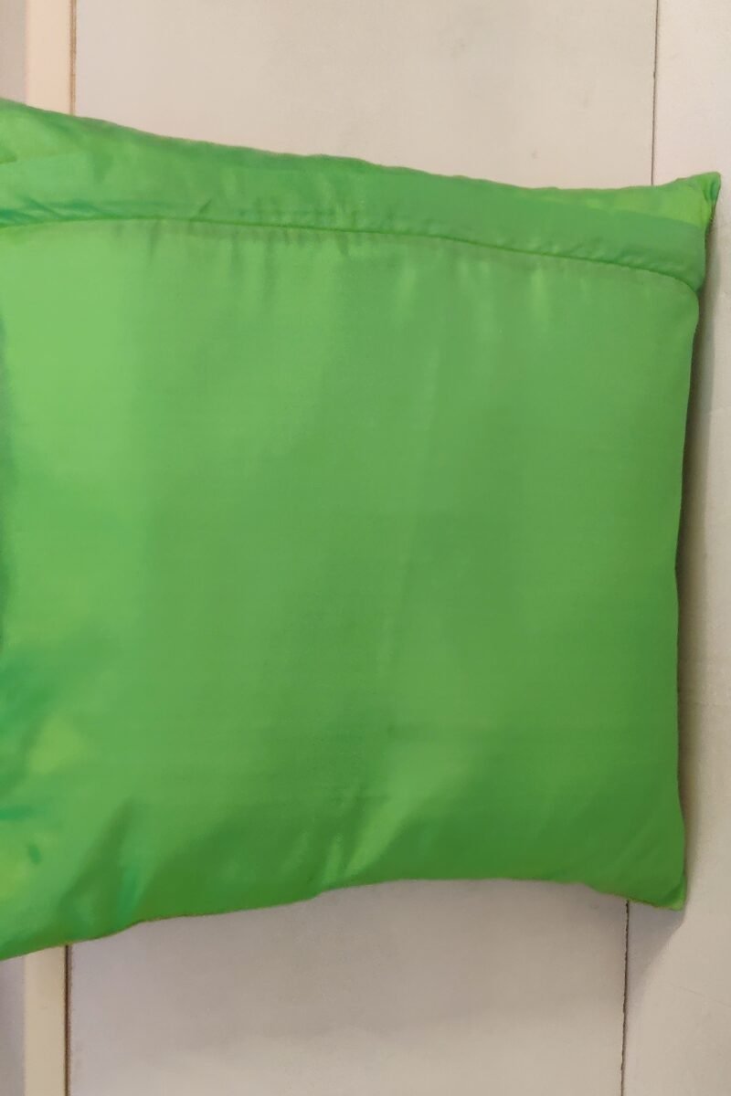 Cozy Cushion: Pista Green Shimmer Banarasi Silk Cushion Cover 16" X 16" - Image 6
