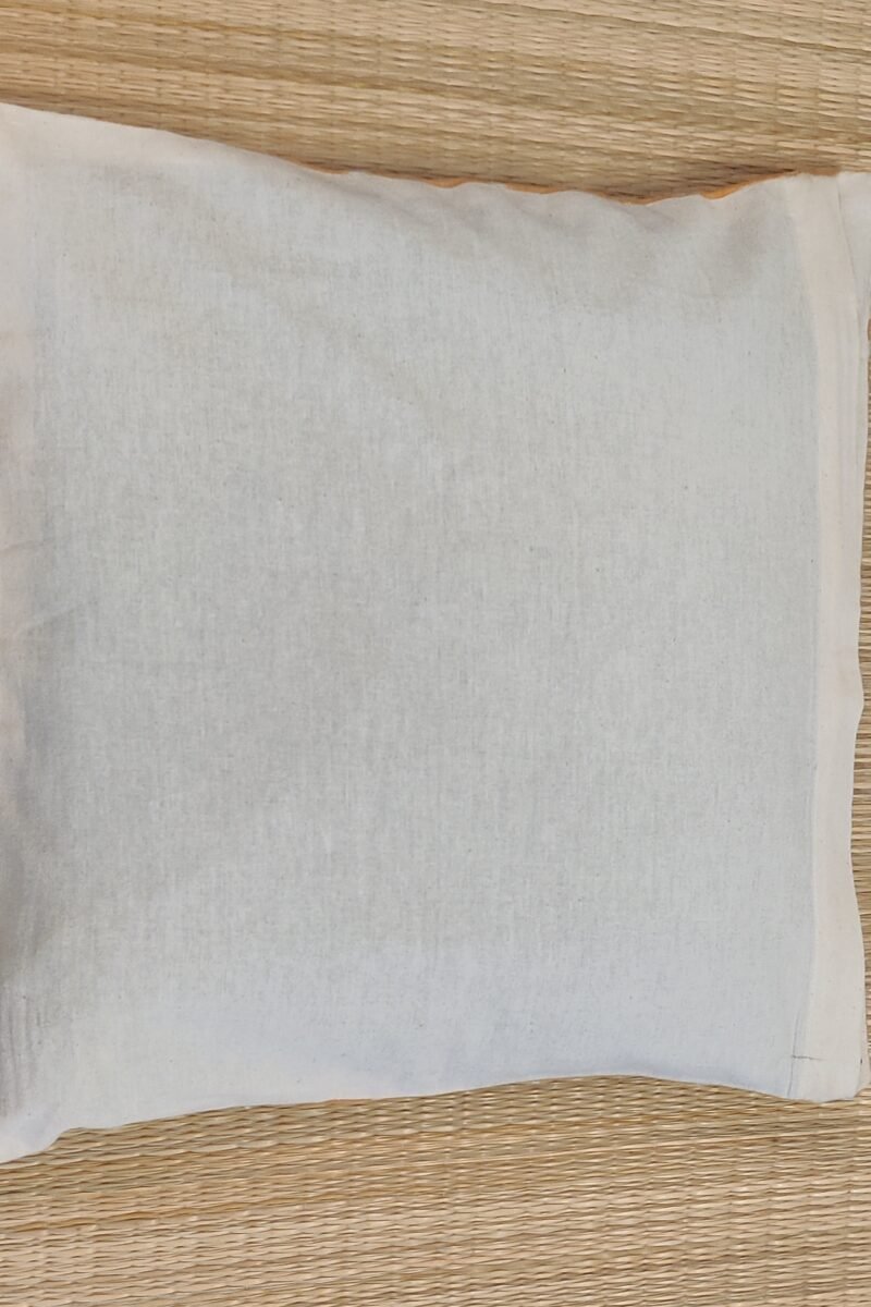 Cozy Cushion: Mustard Cotton Ikkat close print Cushion Cover 16" X 16" - Image 5