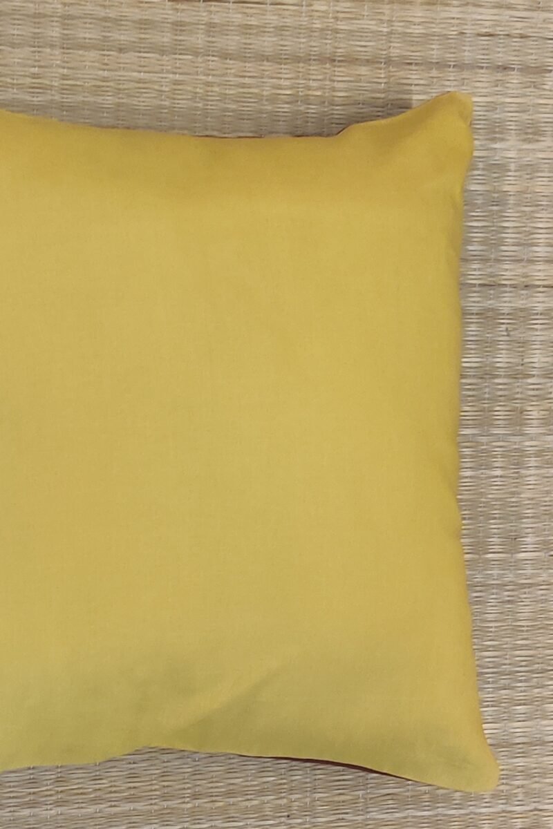 Cozy Cushion: Mustard and Brown Reversible Cotton Cushion Cover 16" X 16" - Image 5
