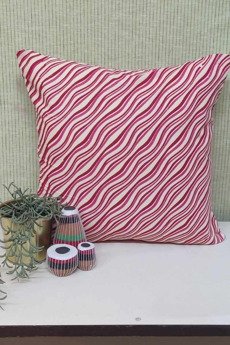 Cozy Cushion: Parrot Green  Satin Silk Banarasi Weave Leaf Motifs Cushion Cover 16" X 16" - Image 2