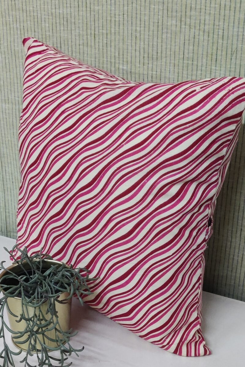 Cozy Cushion: Parrot Green  Satin Silk Banarasi Weave Leaf Motifs Cushion Cover 16" X 16" - Image 3