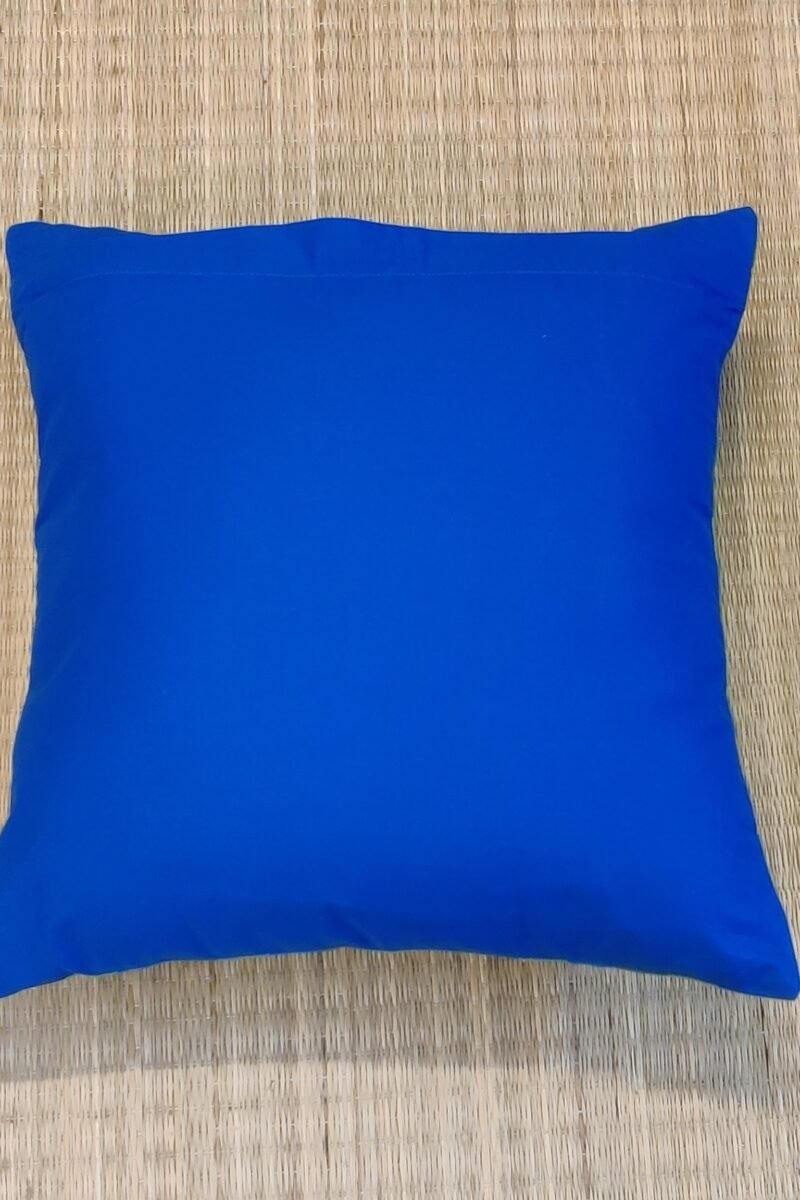 Cozy Cushion:Blue and Canary Yellow Checkered South Cotton Cushion Cover 16" X 16" - Image 7