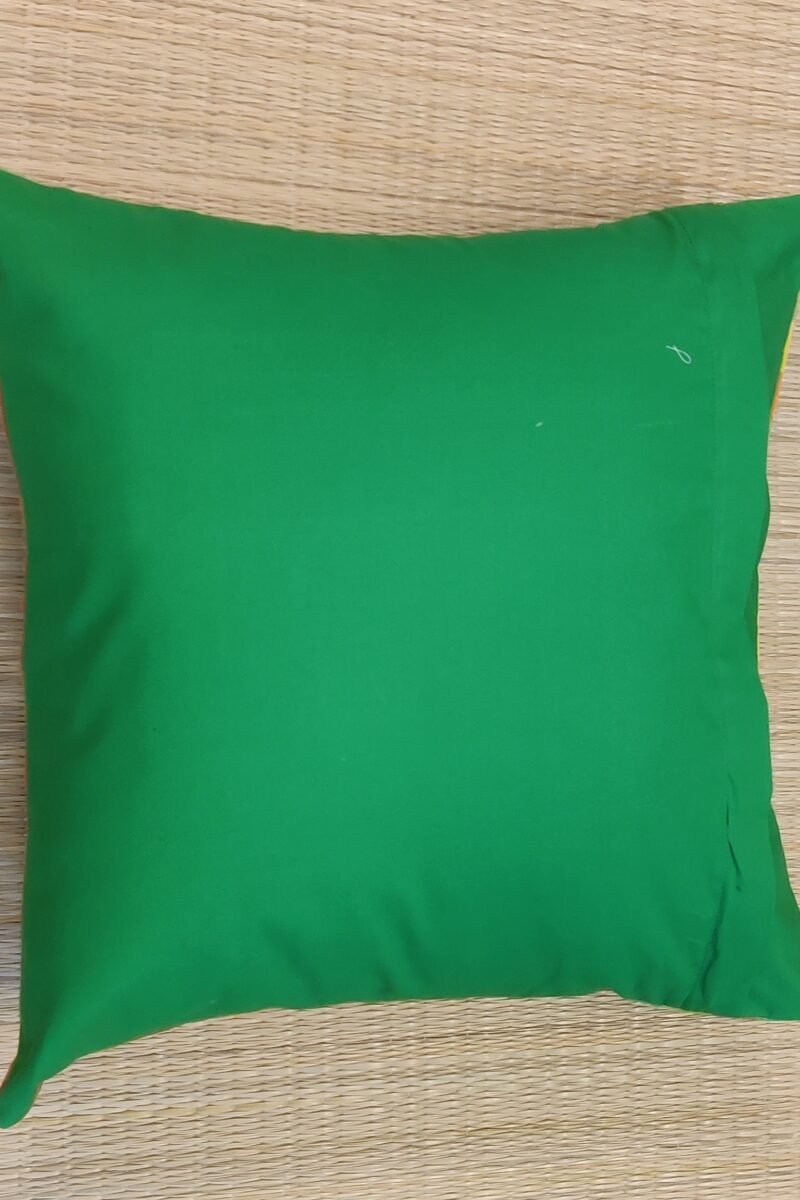 Cozy Cushion: Orange, Yellow, and Green Checkered South Cotton Cushion Cover 16" X 16" - Image 7