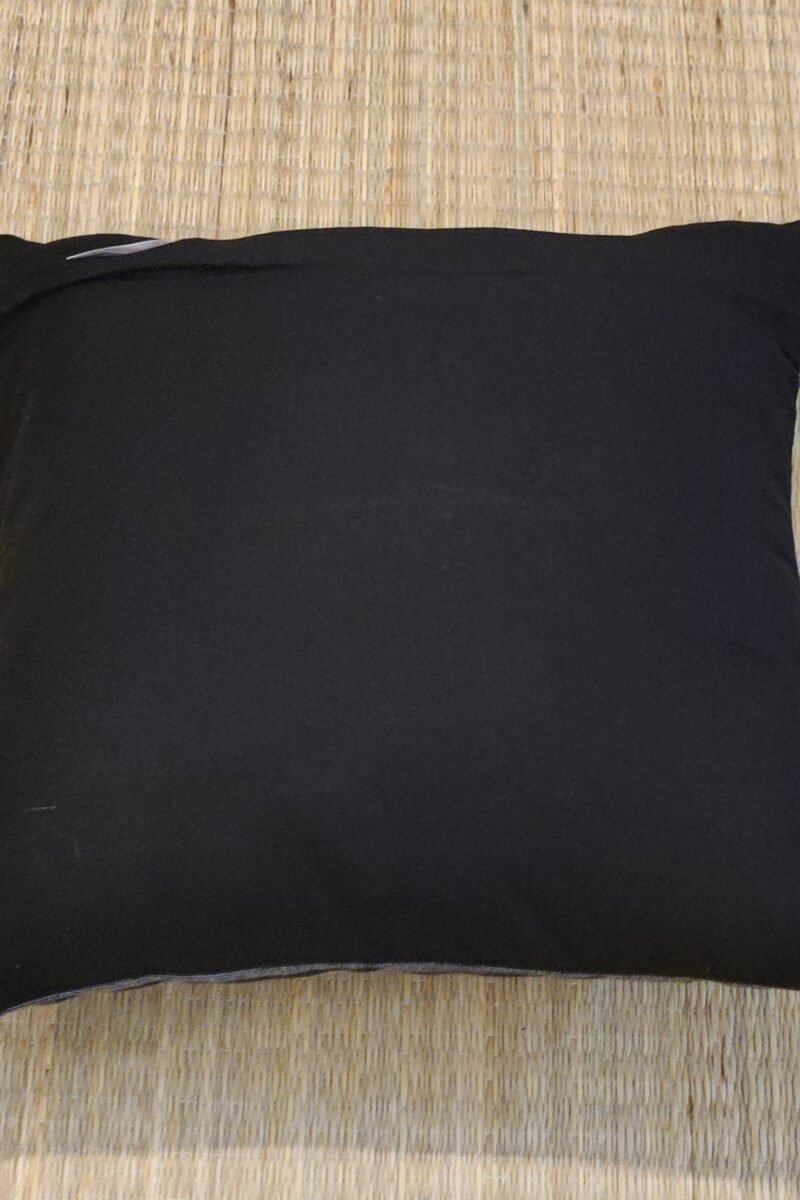 Cozy Cushion: White and Black Monochrome Striped Ikat Cotton Cushion Cover 16" X 16" - Image 7