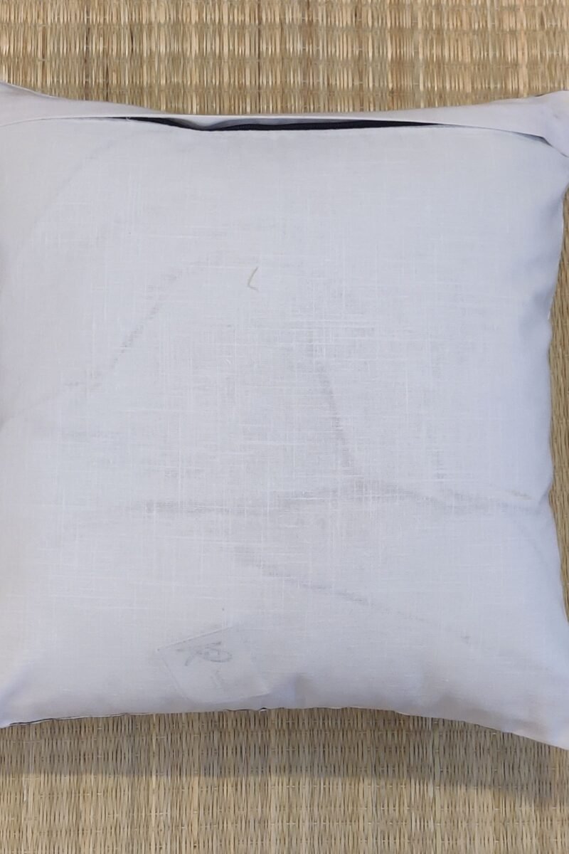 Cozy Cushion: White Self-Lined Cotton with Warli Block Print Cushion Cover 16" X 16" - Image 6