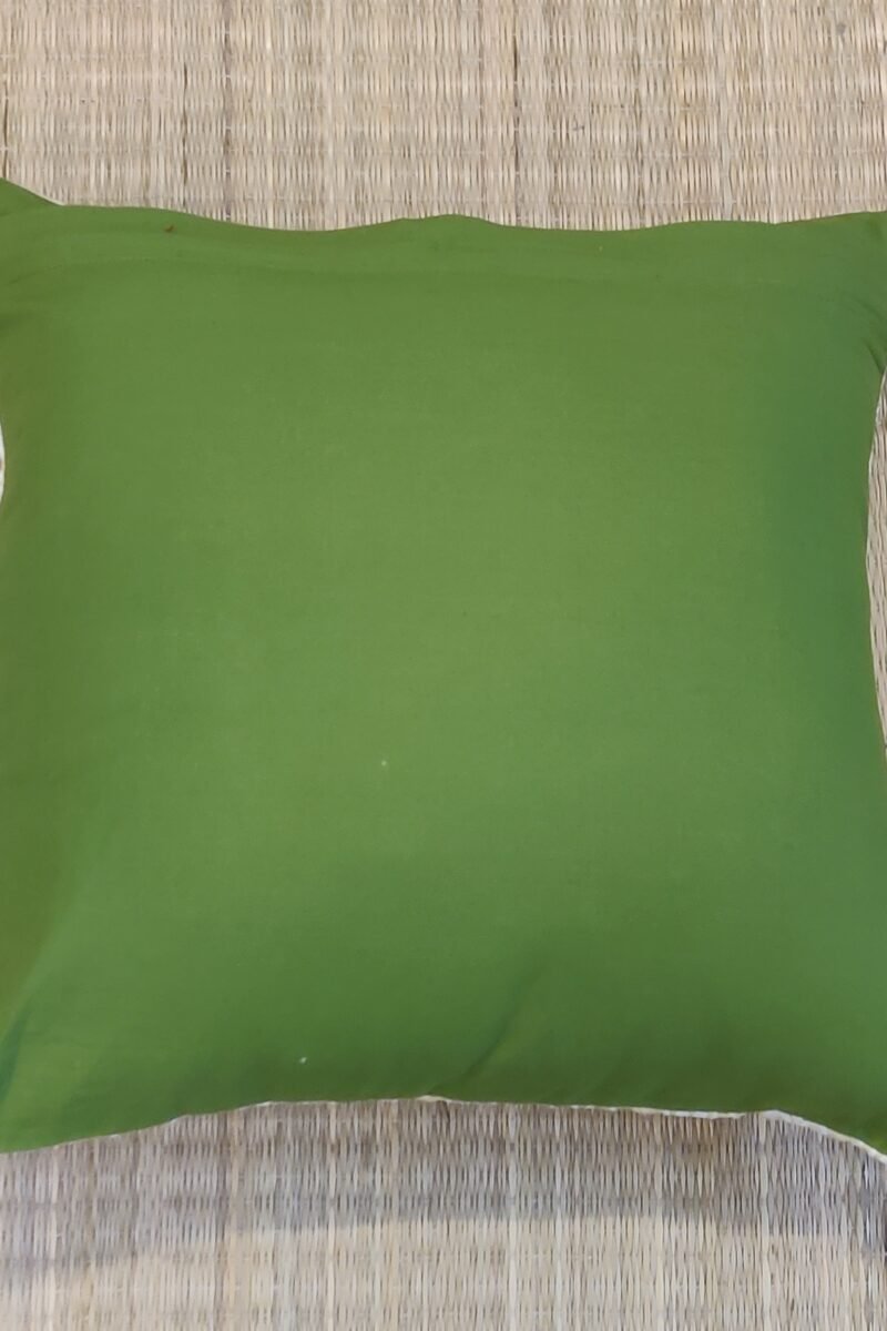 Cozy Cushion: Lemon Yellow Chikankari Cushion Cover 16" X 16" - Image 7