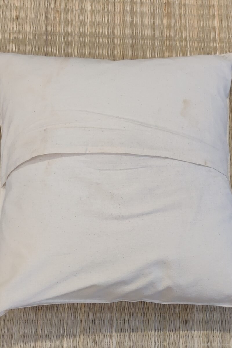 Cozy Cushion: Hand Block Printed Cream Kora Cotton Cushion Cover 16" X 16" - Image 6