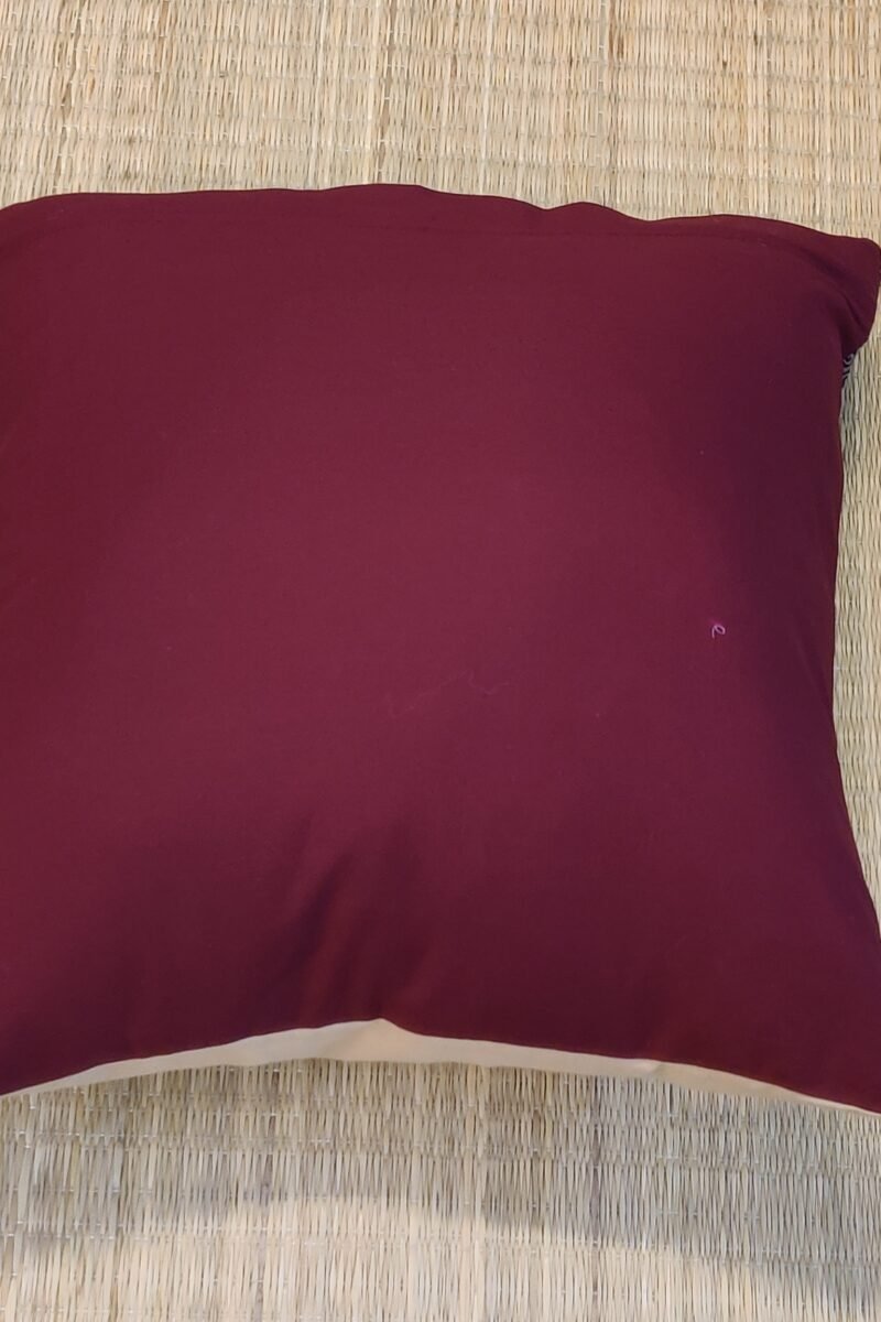 Cozy Cushion: Fawn and Buddha Print Kalmkari Cotton Cushion Cover 16" X 16" - Image 7