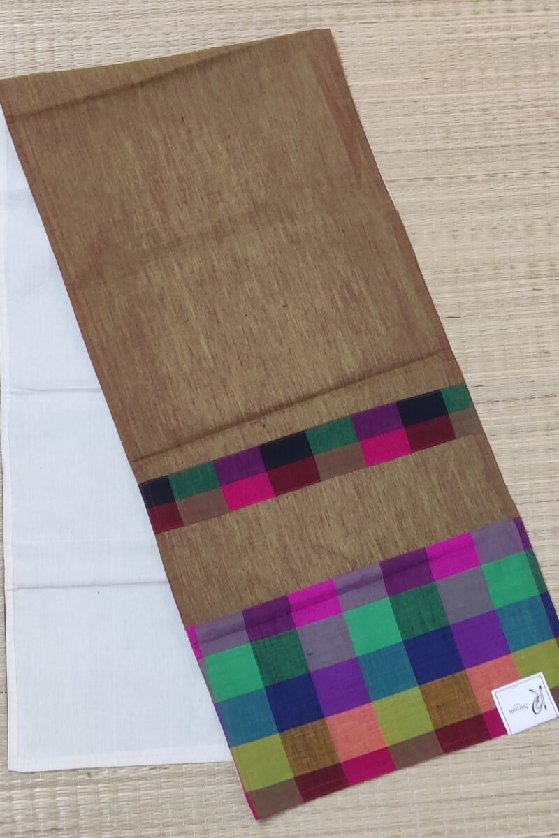Rustic Runners: Green and Reddinh Brown with Check Print Cotton Runner 14" X 62" - Image 2