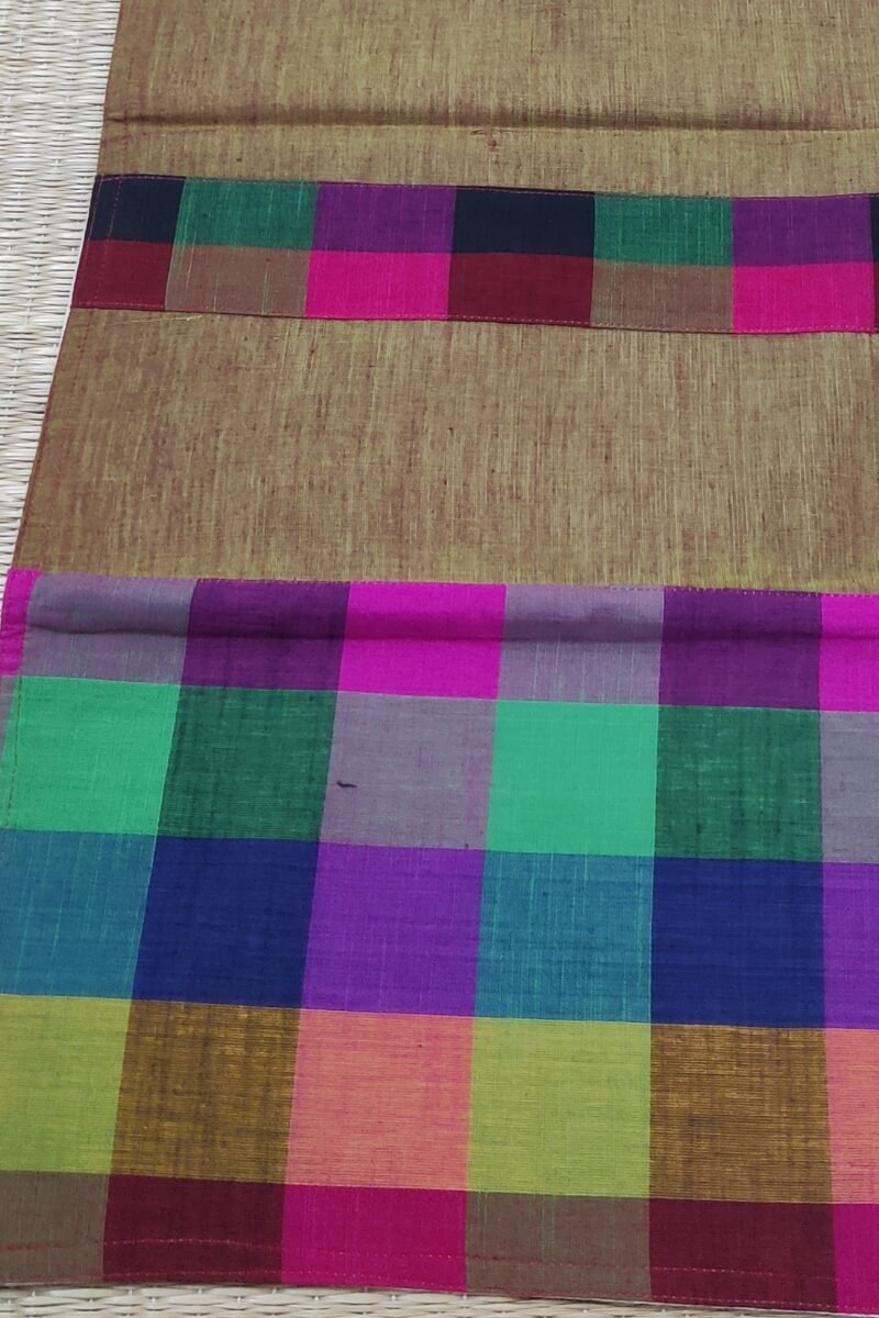 Rustic Runners: Green and Reddinh Brown with Check Print Cotton Runner 14" X 62" - Image 4