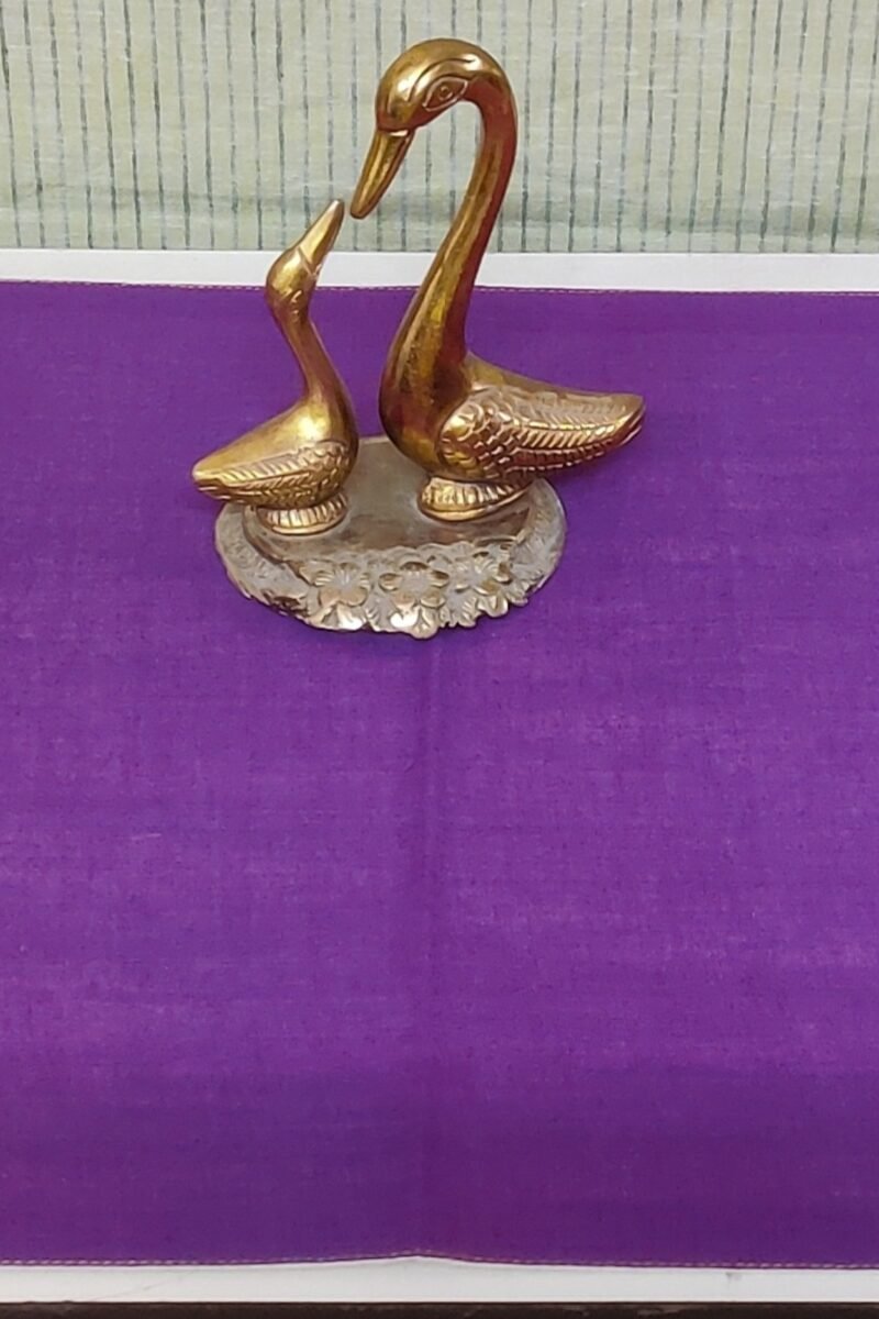 Rustic Runners: Purple and Yellow Royal Mangalgiri Check Handloom Cotton Runner 14" X 60" - Image 6