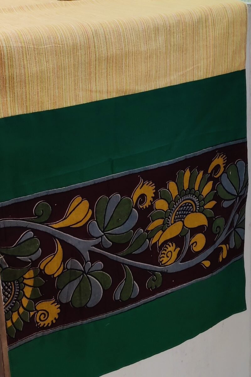 Rustic Runners: Lemon Yellow and Green Striped Cotton Runner 14" X 100" - Image 5