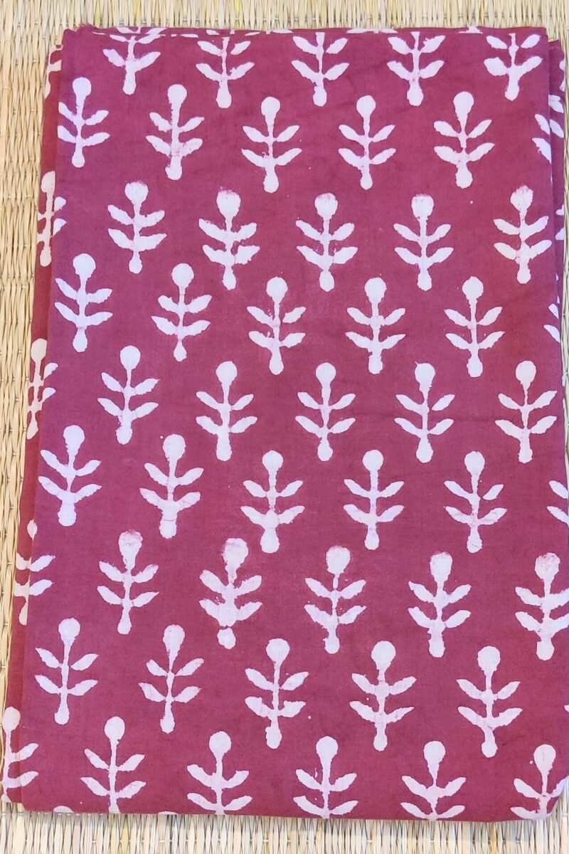 Suit stories - Dark Onion Bud Blooms Handblock Mulmul Cotton Suit Set - Image 5