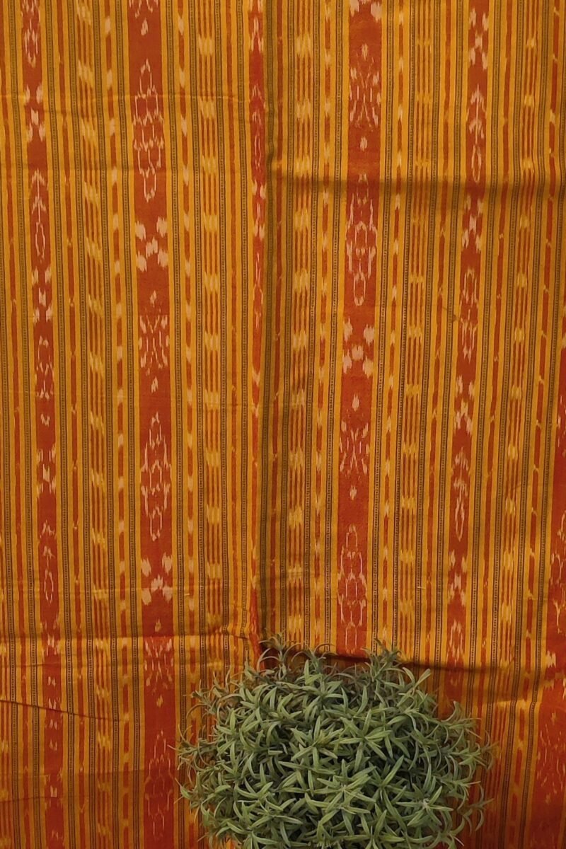 Suit stories - Orange Ikkat Weave Sambalpuri Cotton Suit Set - Image 4