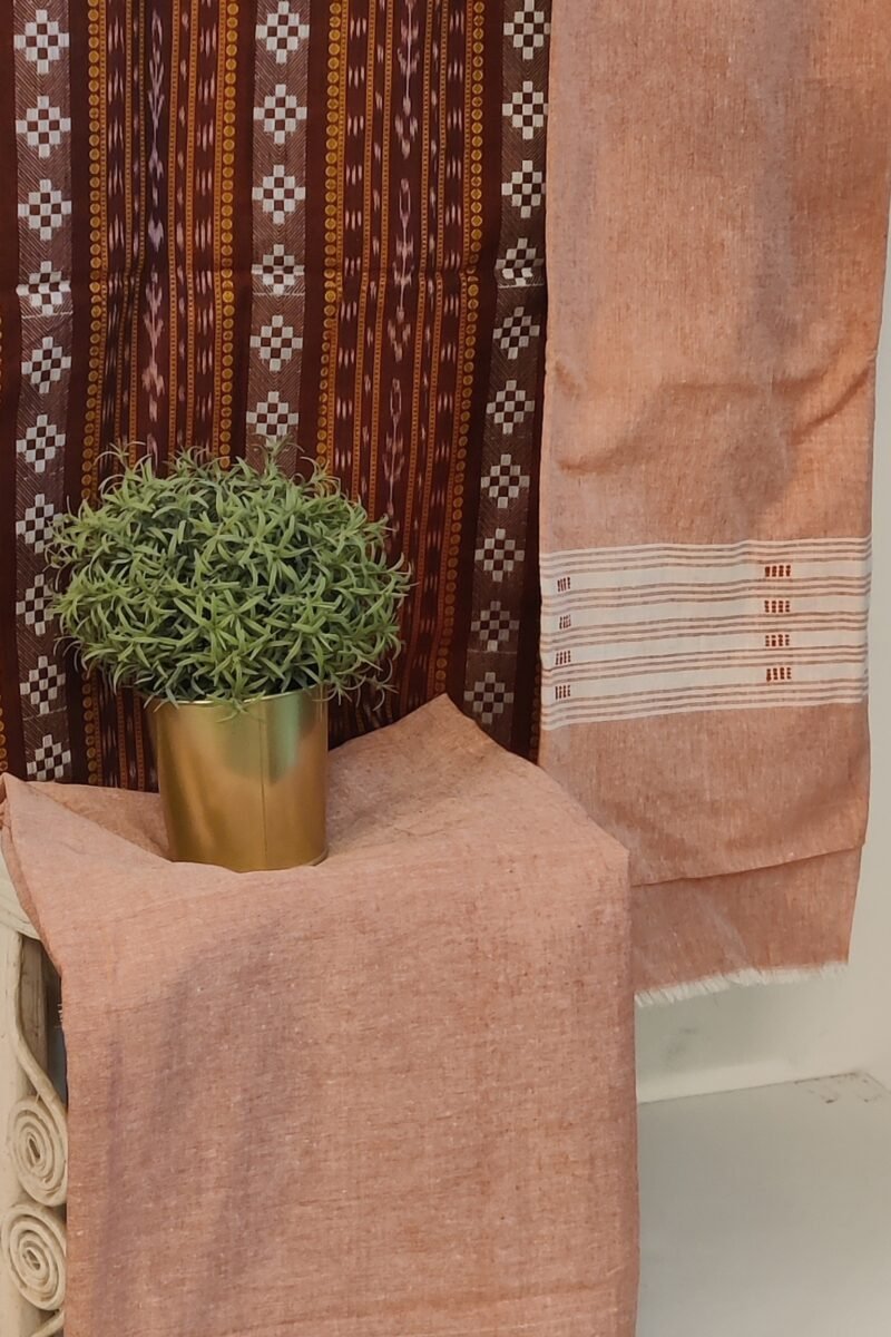 Suit stories - Maroon Ikkat Weave Sambalpuri Cotton Suit Set - Image 2