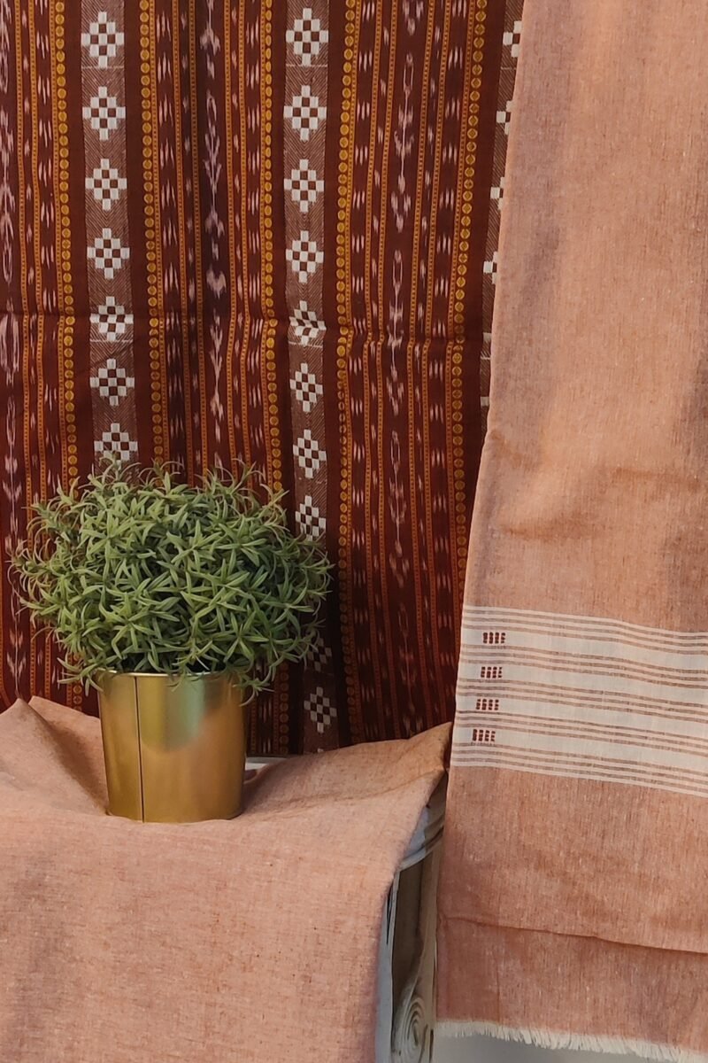 Suit stories - Maroon Ikkat Weave Sambalpuri Cotton Suit Set - Image 3