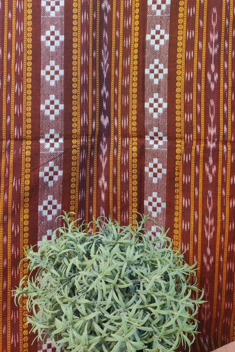 Suit stories - Maroon Ikkat Weave Sambalpuri Cotton Suit Set - Image 4