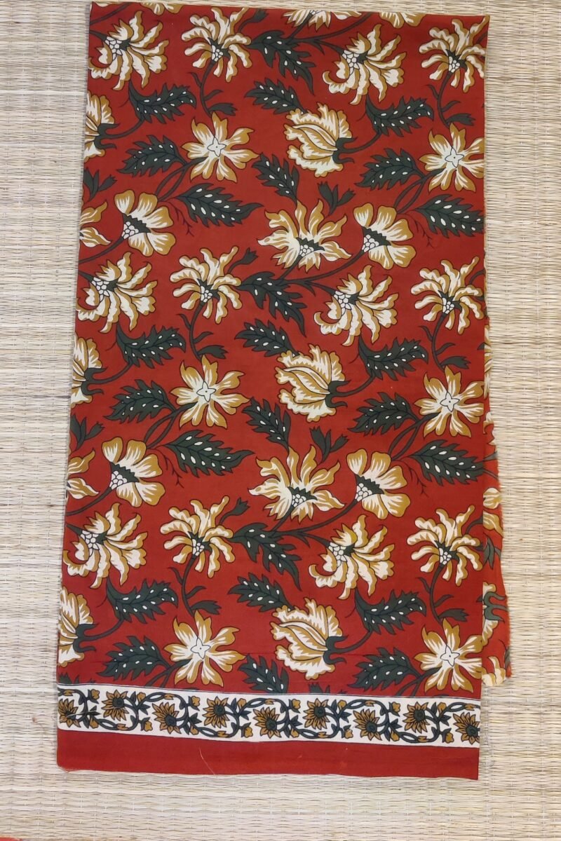 Suit stories - Maroon and Cream Artistic Creaper Mulmul Cotton Suit Set - Image 4