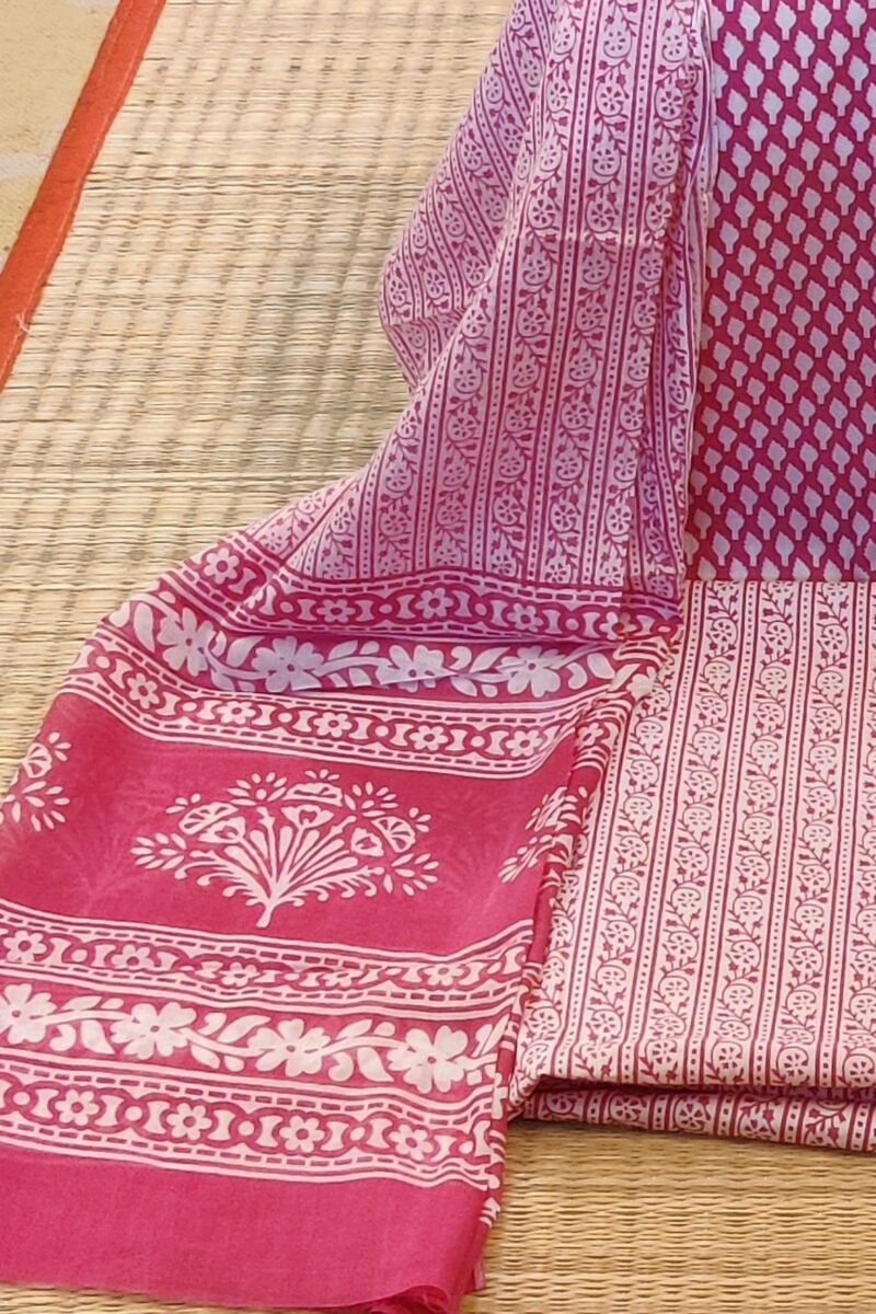 Suit stories - Blush Pink and White Elegance Mulmul Cotton Suit Set - Image 2