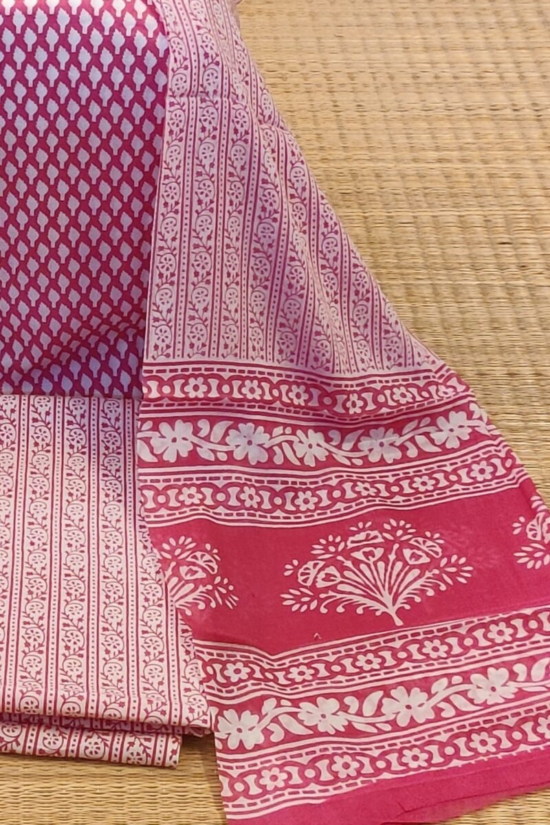 Suit stories - Blush Pink and White Elegance Mulmul Cotton Suit Set - Image 3