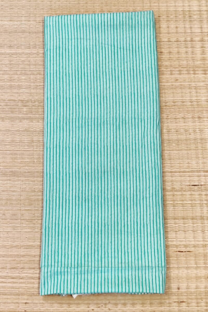 Suit stories - Yellowish Green Teal Buds Mulmul Cotton Suit Set - Image 6