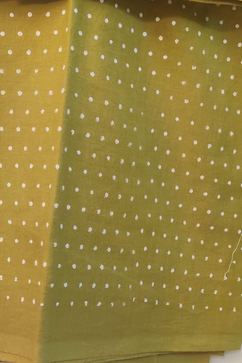Suit stories - Mehendi Green & Gold Diamond Hand Block Mulmul Cotton Suit Set - Image 6