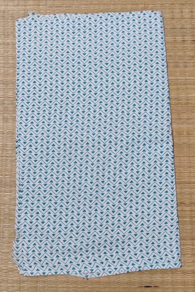 Suit stories - Teal Blue and White Floral Bunch Mulmul Cotton Suit Set - Image 6