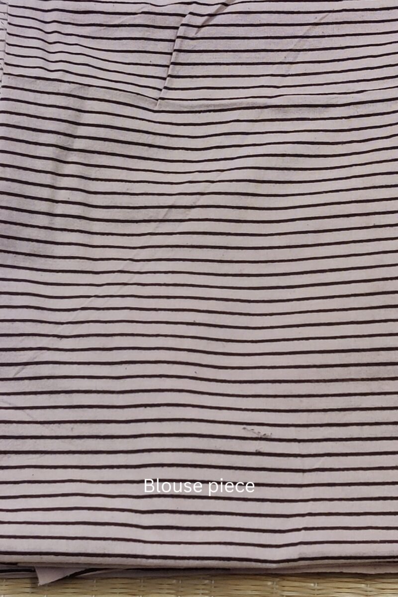 Cotton Chronicles: Black Flex Cotton Saree with Dual Printed Border - Image 7