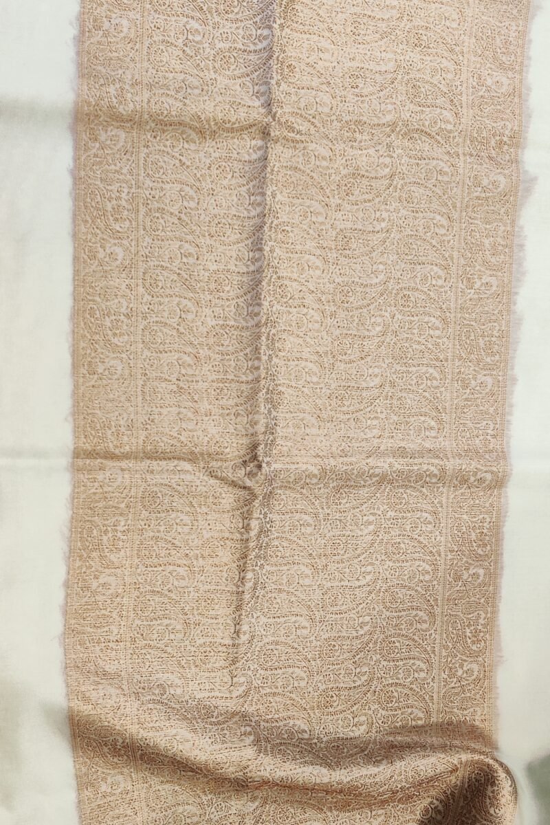 Banarasi Bloom: Pastel Mint Green Khadi Silk Saree with Muted Gold Karwa Banarasi Border - Image 7