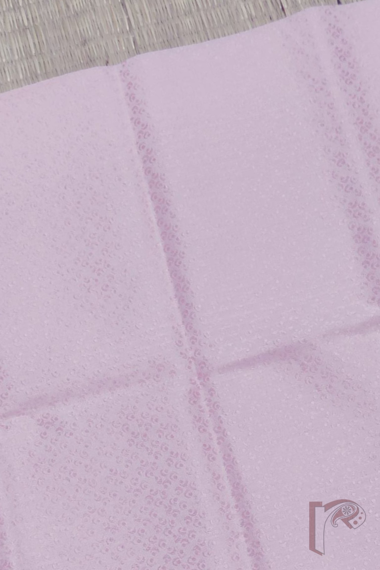 Baby Pink Cotton Blouse with Artistic Self-Weave Motifs – Unstitched Blouse Piece - Image 2