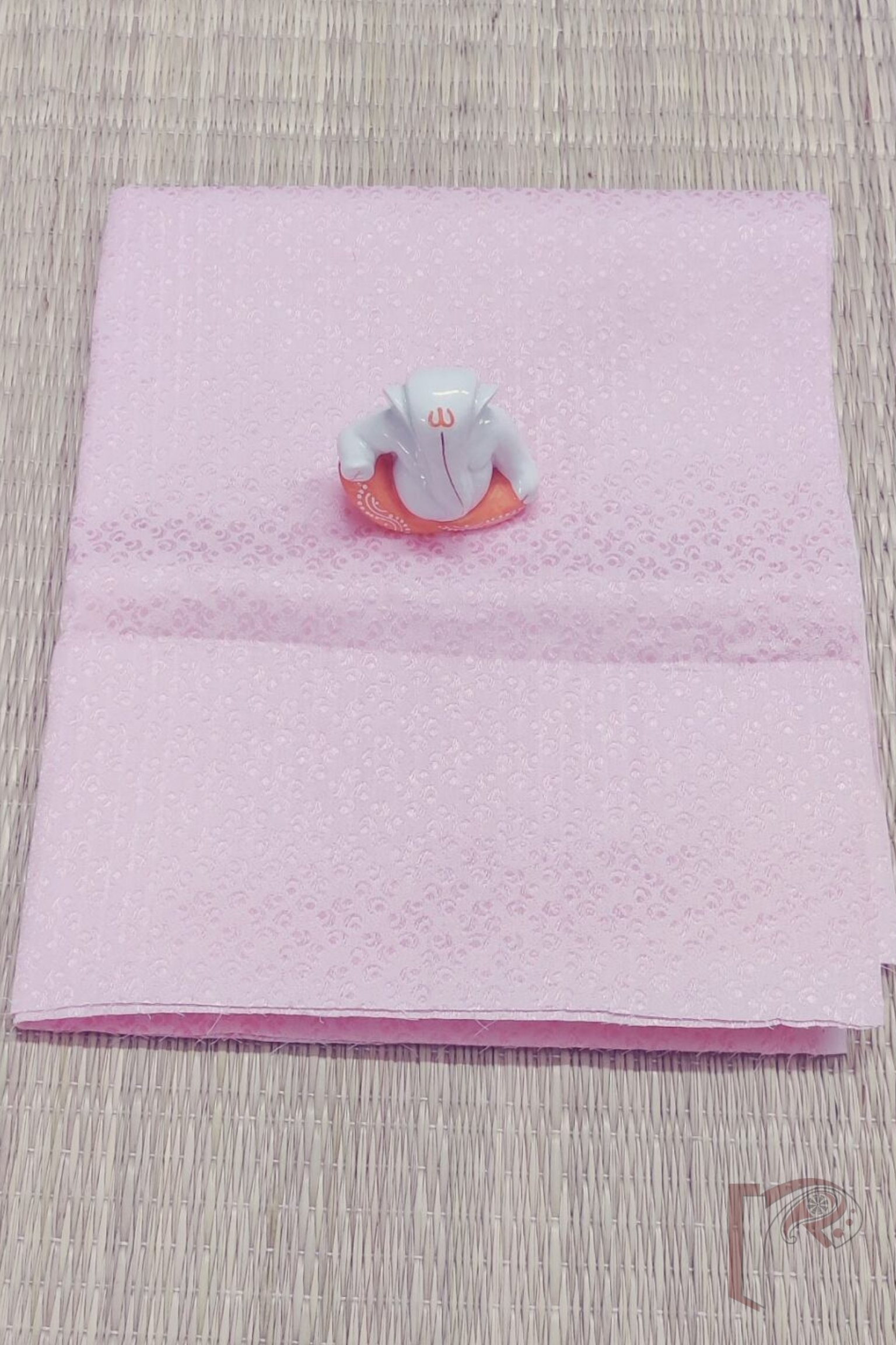 Baby Pink Cotton Blouse with Artistic Self-Weave Motifs – Unstitched Blouse Piece