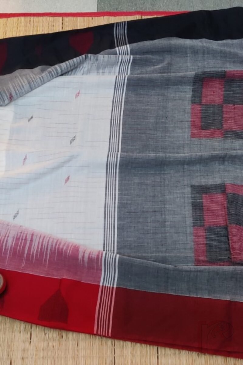 Cotton Chronicles: Off‑White Double‑Border Mercerized Cotton Saree - Image 4