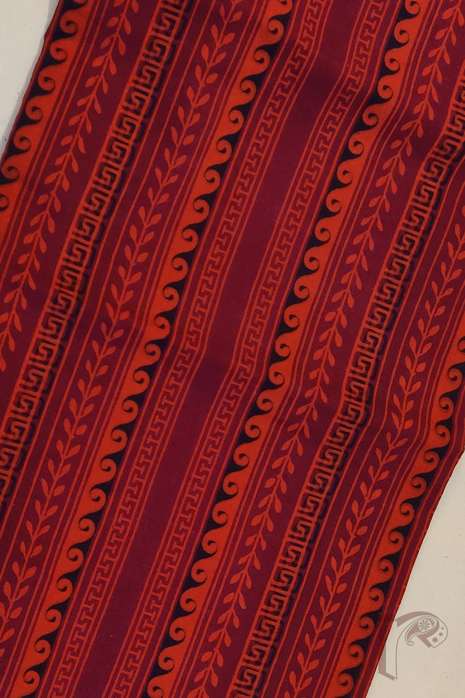 Suit stories – Maroon Mulmul Suit with Small Floral Print and Horizontal Pattern Bottom - Image 5