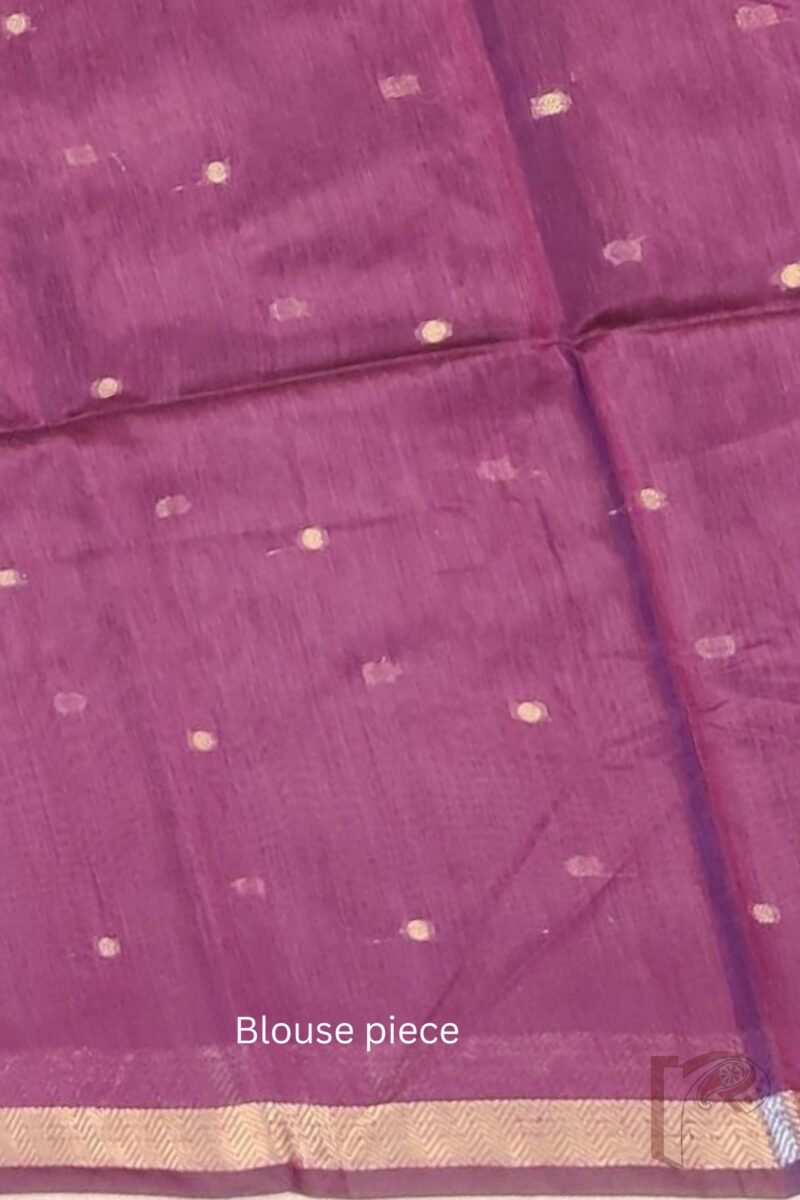 Woven Whispers – Black and Purple Cotton Silk Saree with Zari Buttis and Contrast Purple Pallu - Image 9