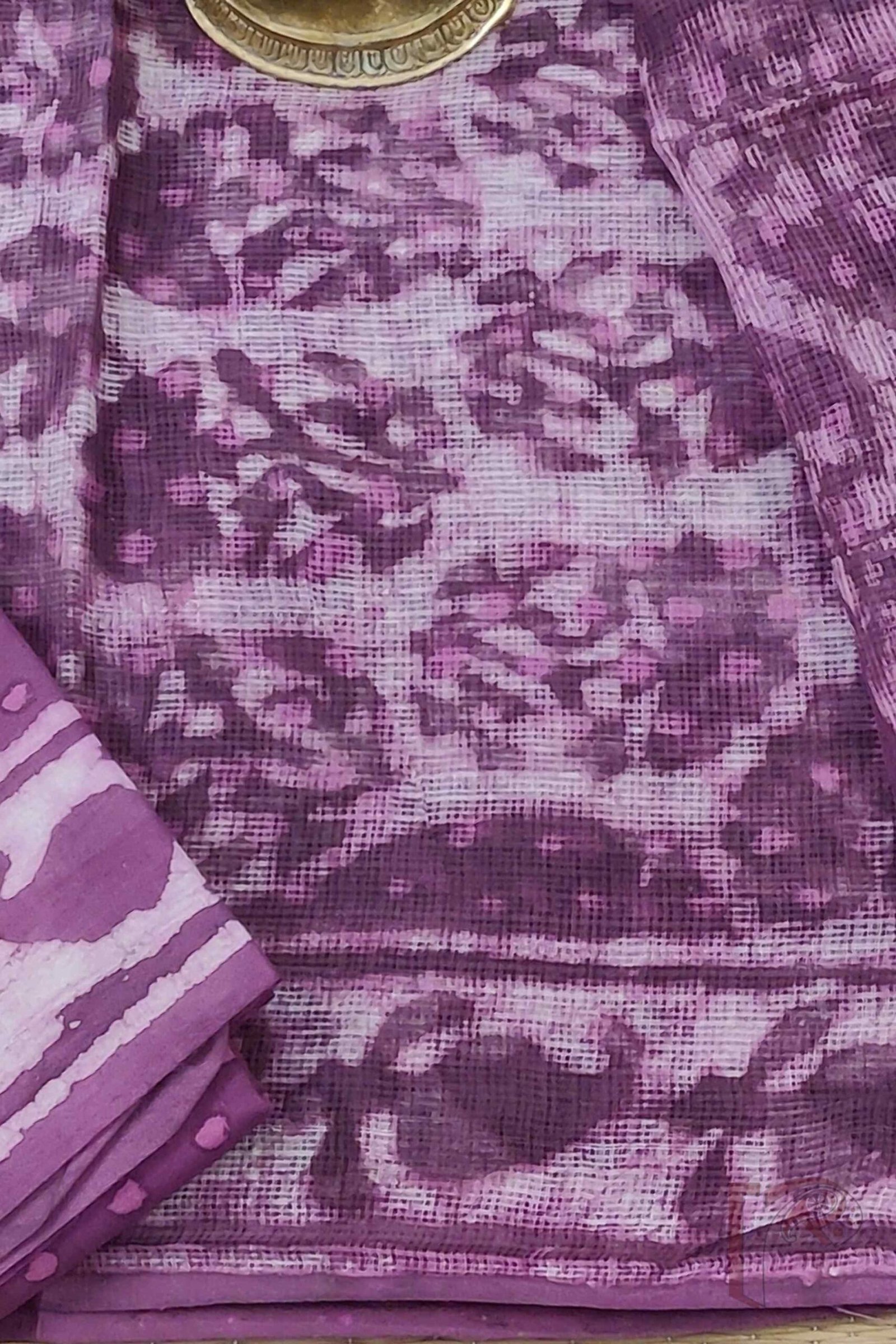 Suit stories – Purple & Pink Ajrakh-Style Shaded Kota Suit Set - Image 2