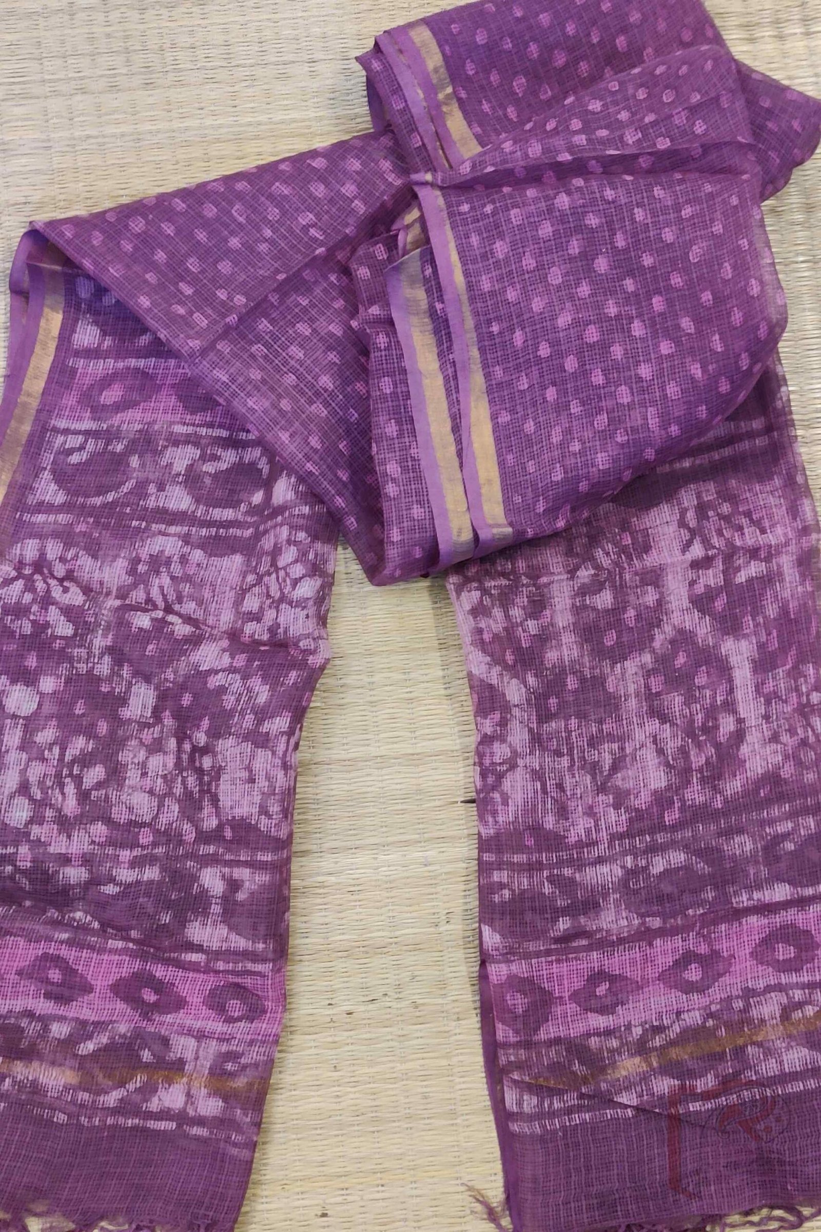 Suit stories – Purple & Pink Ajrakh-Style Shaded Kota Suit Set - Image 7