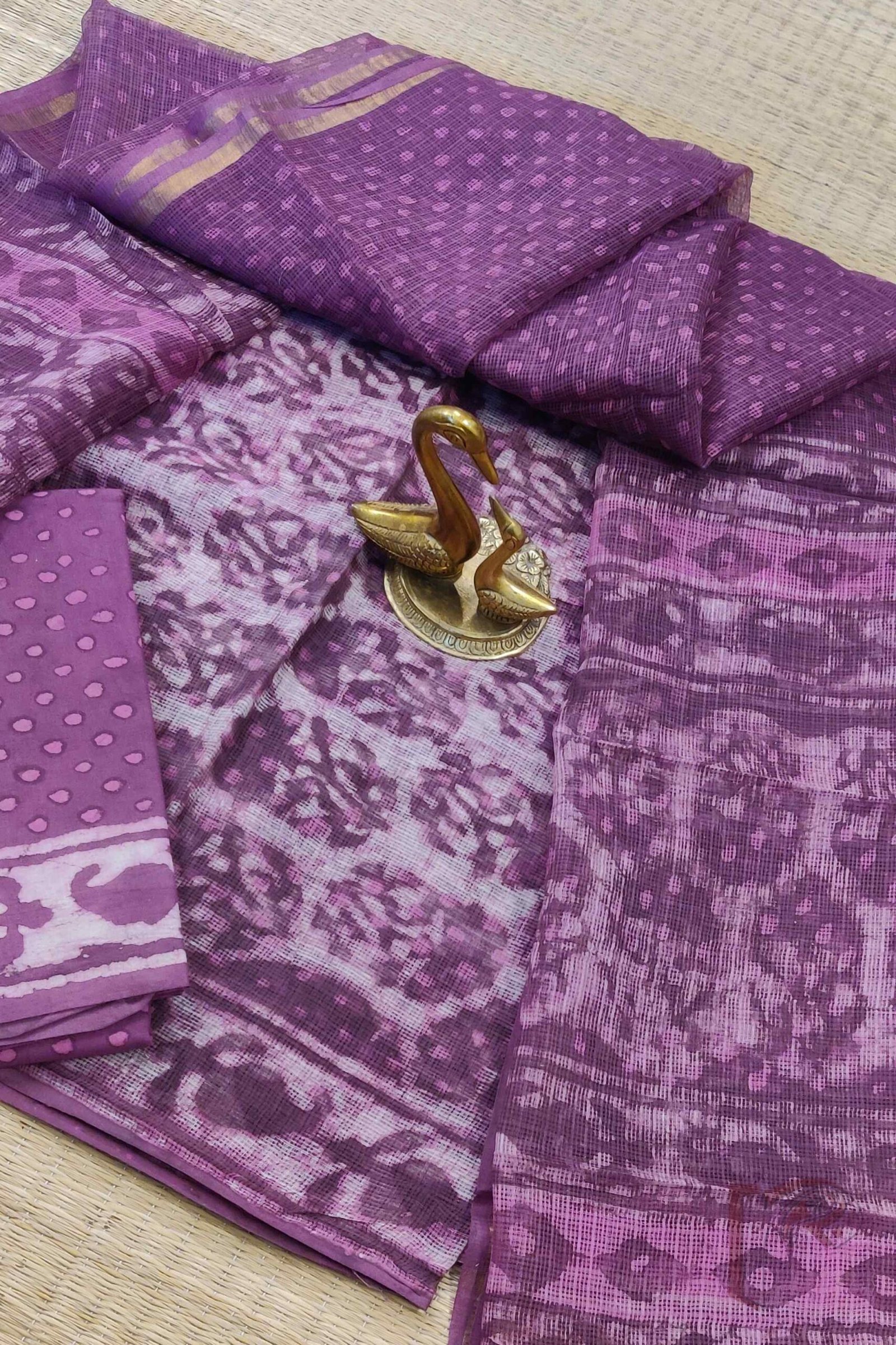 Suit stories – Purple & Pink Ajrakh-Style Shaded Kota Suit Set