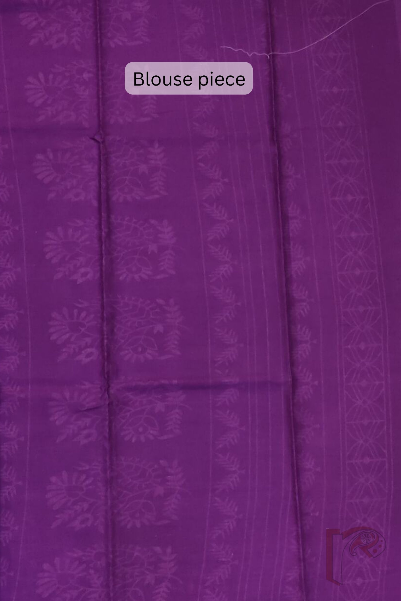 Mulmul Muse – Purple Mulmul Cotton Saree with Abstract White Line Print and Twin Leaf Pallu - Image 7