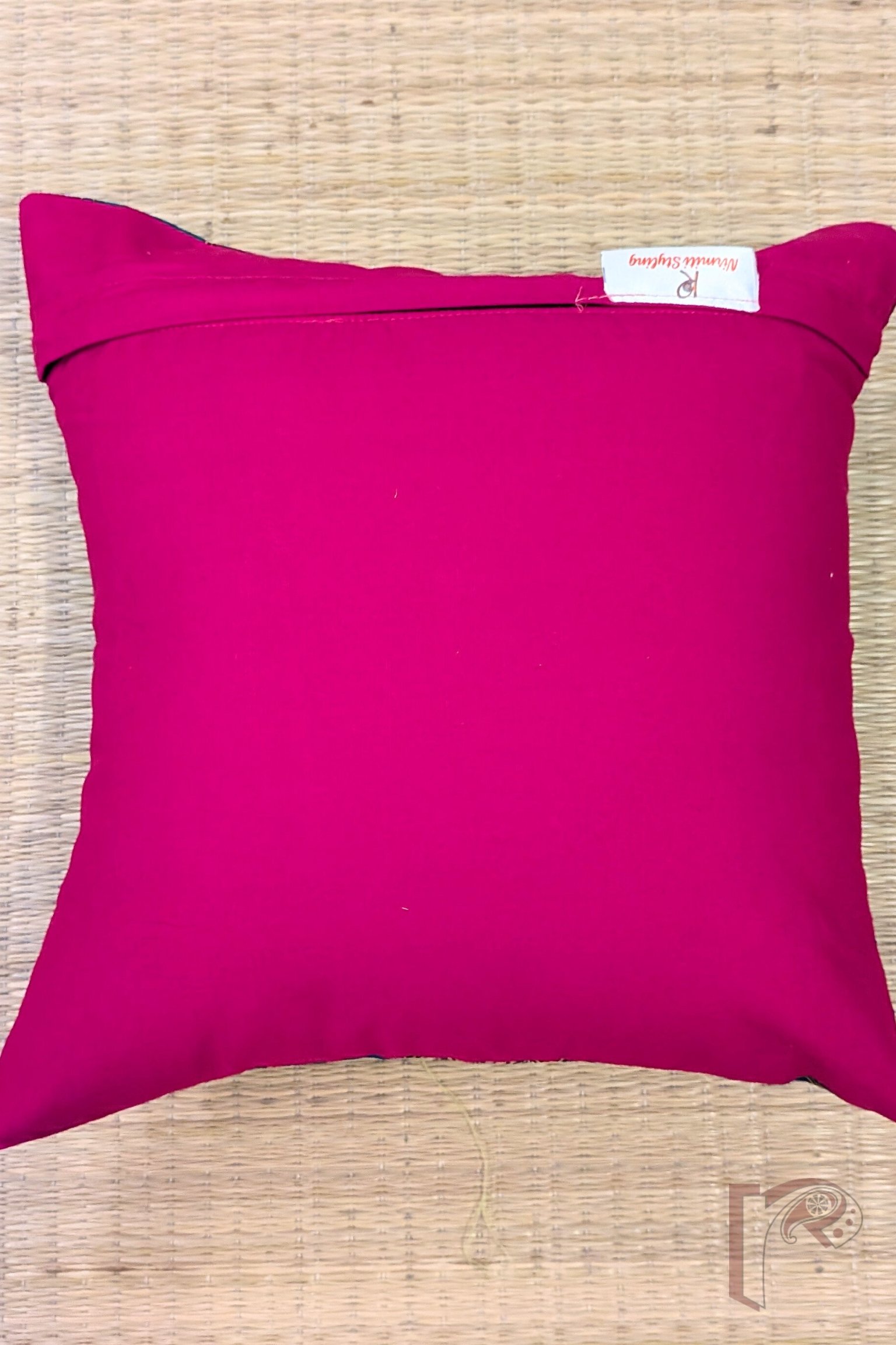 Cozy Cushion: Multicolor Ogee Print Cotton Cushion Cover 12" x 12" - Image 7